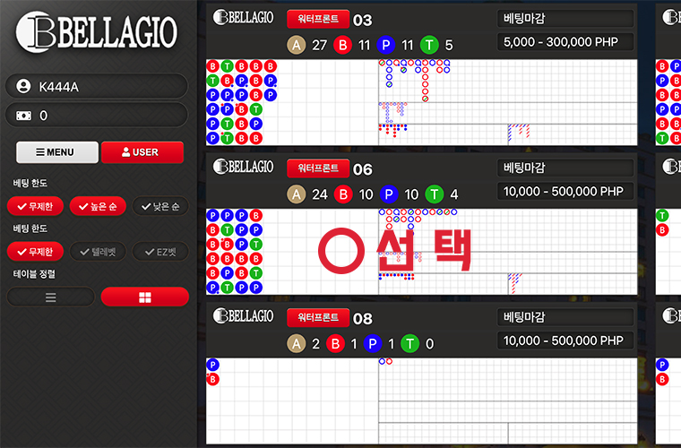 제이파크 아바타 테이블 정보